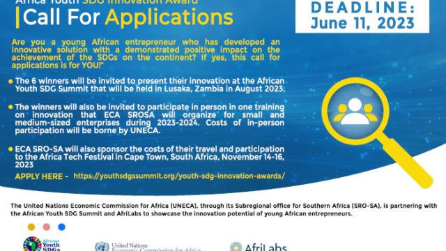 Call for Applications: UNECA Africa Youth SDG Innovation Award 2023