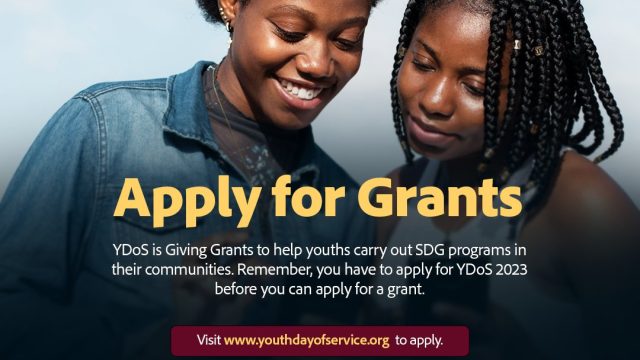 SDG Grants: Applications for the Youth Day of Service grants 2023 are now open