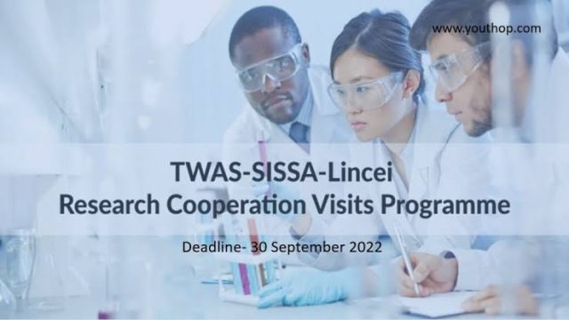FULLY FUNDED: Apply for this TWAS-SISSA-Lincei Research Cooperation Visits Programme 2023/2024
