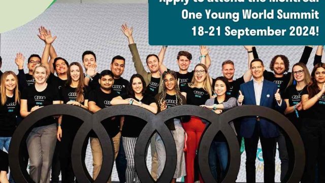 NEW SCHOLARSHIP: Young leaders who are addressing the climate crisis through innovative tech, climate education and safeguarding ecosystems are invited to apply for this funding to attend One Young World Summit in Canada