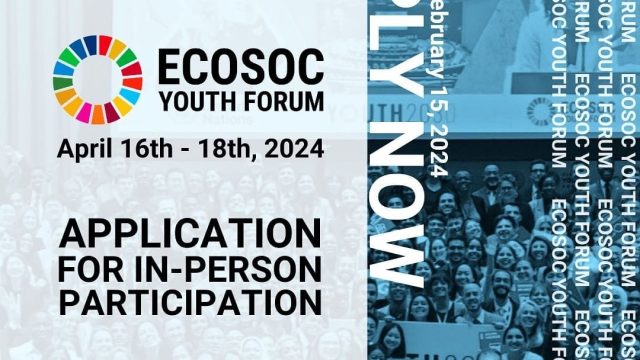 Apply now for the ECOSOC Youth Forum 2024 in New York City