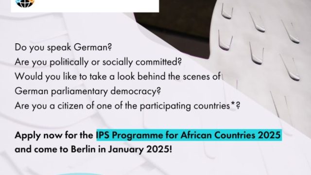 FULLY FUNDED OPPORTUNITY FOR AFRICAN GERMAN SPEAKERS: Apply for the 2025 IPS program for SubSaharan Africa