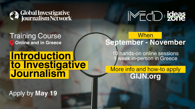 FULLY FUNDED TO GREECE: Apply for this GIJN and iMEdD Investigative Journalism training program for young journalists