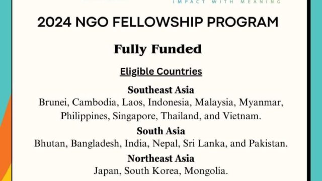 FULLY FUNDED: Apply for this NGO Fellowship Program 2024 for young professionals in Asia