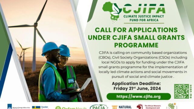 GRANTS: Apply for this CJIFA Small Grants Programme for climate action in Africa