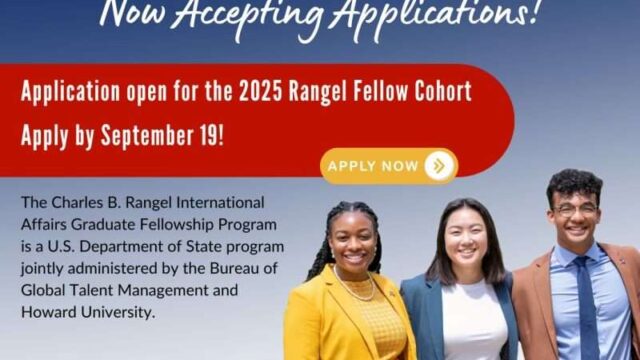 FULLY FUNDED : Apply for the Rangel Graduate Fellowship Program