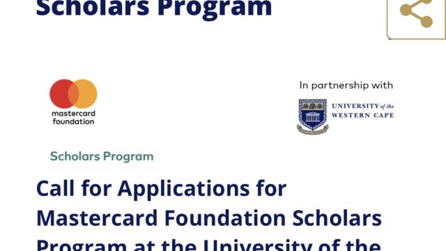 FULLY FUNDED: Apply for this University of Western Cape Mastercard Foundation Programme 2025