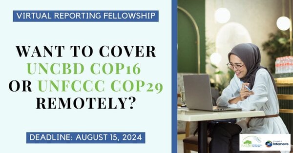 PAID FELLOWSHIP: Apply for this Paid Virtual Reporting Fellowship to report on UNCBD COP16 in Colombia and UNFCCC COP29 in Baku
