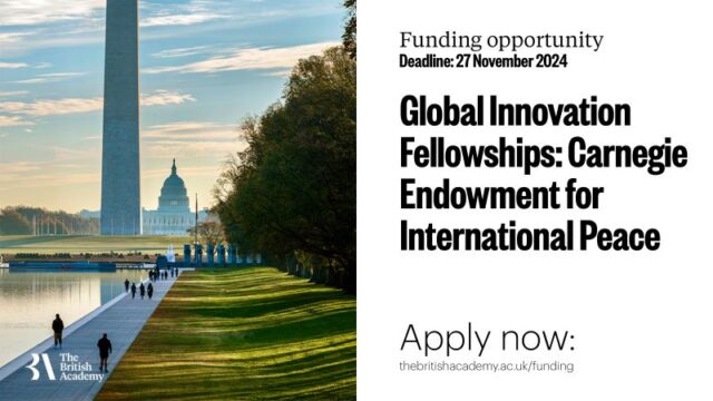 FUNDING : Applications Open for Global Innovation Fellowships: Carnegie Endowment 