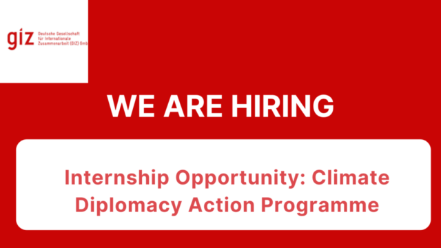 PAID INTERNSHIP: GIZ is inviting applicants for its 2024 Climate Diplomacy Action Program