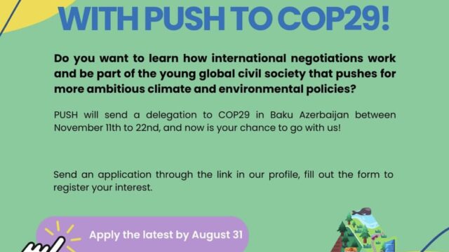 FUNDED: Apply to go with PUSH Sweden to COP29 in Baku, Azerbaijani this November!