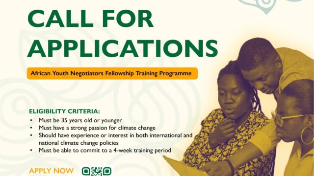 African Youth Negotiators Fellowship 2024 is inviting applications from interested young climate activists