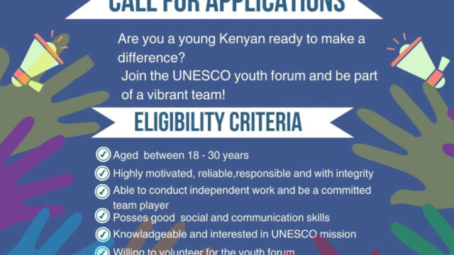 CALL FOR VOLUNTEERS: Join the Kenya UNESCO Youth Forum 2024 as a volunteer