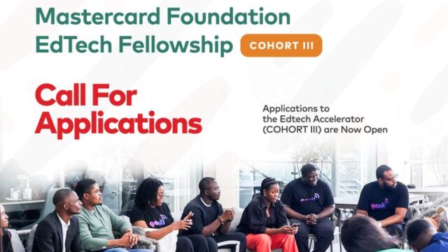 Applications are open for the CcHub-Mastercard Foundation Edtech Fellowship Programme Cohort III ( With $100k in equity-free funding)