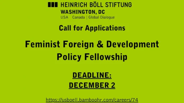 FULLY FUNDED TO NEW YORK: Apply for the Heinrich Böll Foundation Feminist Foreign and Development policy fellowship 2025