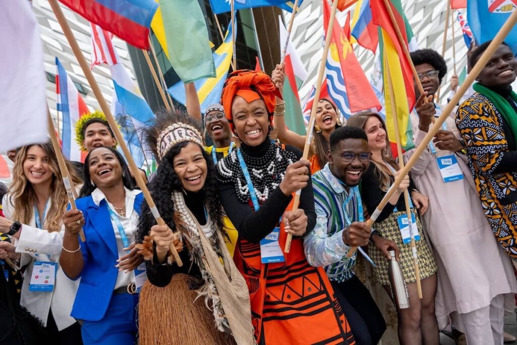 flagbearers at oyw Belfast summit