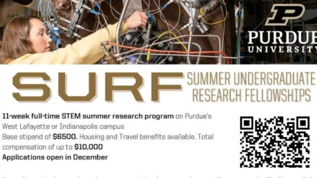 Fully Funded to USA!! Apply now to the Purdue University SURF Program in USA (Summer Undergraduate Research Fellowship)