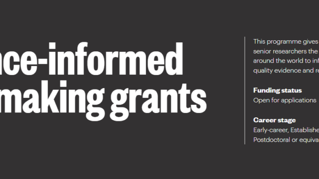 Funding :Be part of the British Academy’s ground-breaking Evidence-Informed Policymaking Grants program – Apply now 