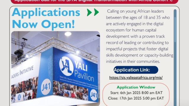 FULLY FUNDED TO NAIROBI: Apply for the YALI RLC East Africa Digital Technology Special Cohort for young East African change-makers