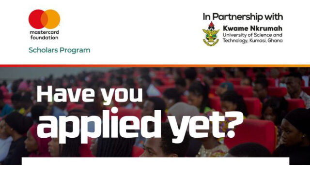 Apply now for the Mastercard Foundation Scholarship at KNUST 2025 For Africans. FULLY FUNDED