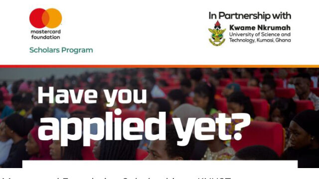 Study in Africa with the Mastercard Foundation Scholarship at KNUST 2025, fully funded. Apply now!!