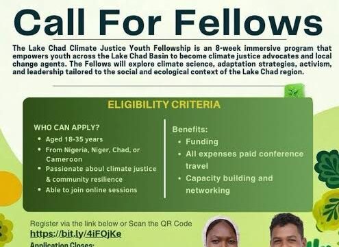 FUNDING: Apply for the Lake Chad Climate Justice Youth Fellowship 2025 for young West African changemakers