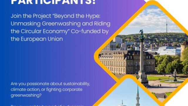 Co – Funded by European Union : Beyond the Hype – “Unmasking Greenwashing and Riding the Circular Economy” -Apply now 