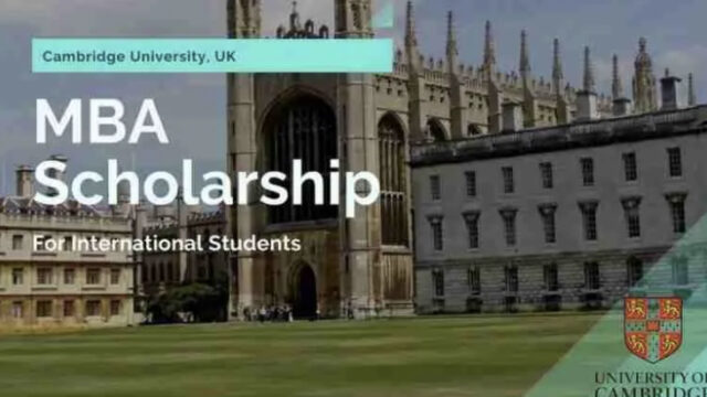 Apply now for the Cambridge University MBA Scholarship 2026 in UK