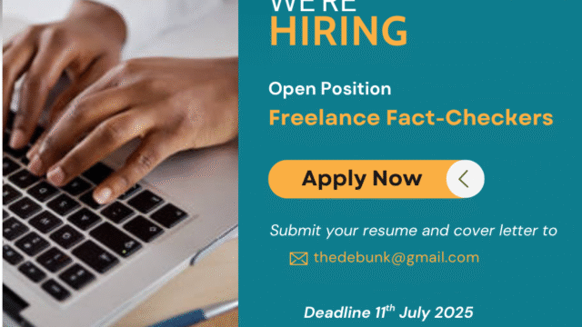 CALLING JOURNALISTS IN UGANDA: Apply for the position of Freelance Fact-Checker at Debunk Media Initiative