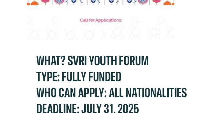 FULLY FUNDED TO THAILAND : Apply for the SVRI Forum Young Professionals Programme 2025