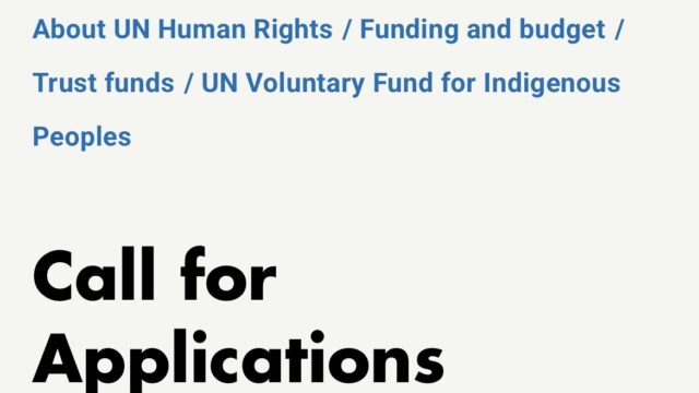 FULLY FUNDED: Apply for the United Nations Voluntary Fund for Indigenous Peoples