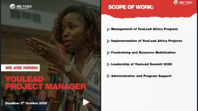 JOB OPPORTUNITY: YouLead is hiring a Project Manager under their YouLead Africa Program