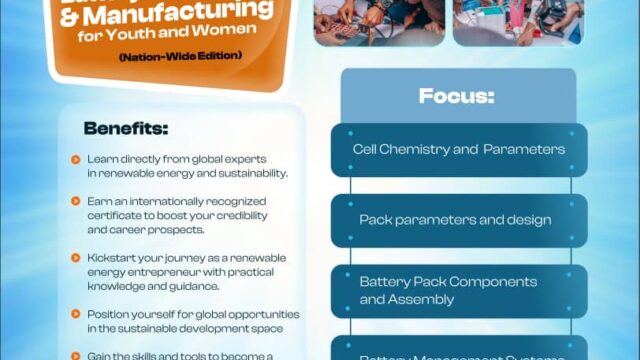 WORKSHOP: Apply for the The Battery Pack Design and Manufacturing Training for Youth and Women