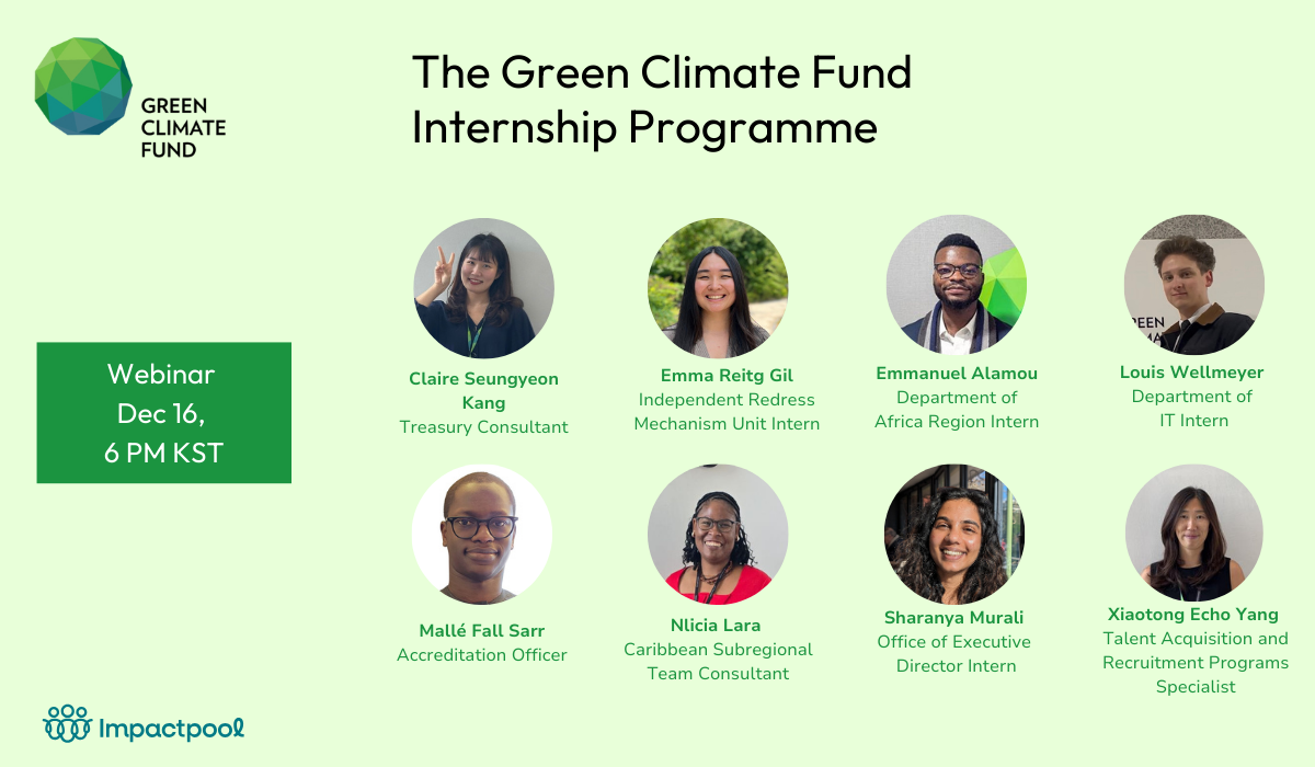Webinar for the Green Climate Fund Internship Program 2026 – Apply now ...