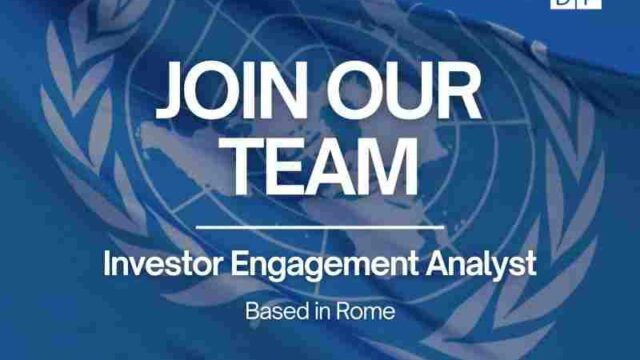 JOB OPPORTUNITY :  UNDP is looking for a Investor Engagement Analyst – UNDP (Rome, Italy)