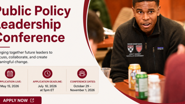 FULLY FUNDED : Apply for the Harvard Kennedy School Public Policy Leadership Conference 2026