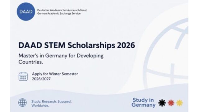 FULLY FUNDED: Apply for the DAAD STEM Master’s Scholarships 2027/28 in Germany
