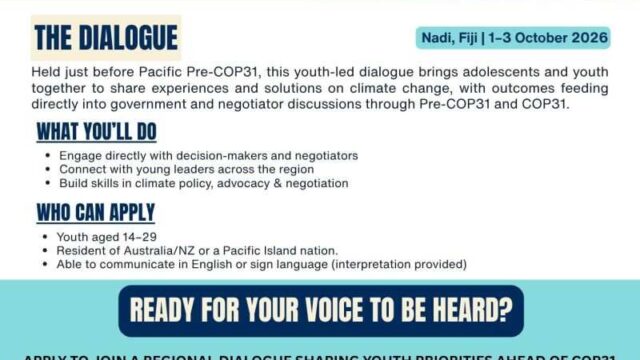 FULLY FUNDED BY UNICEF : Apply for the Pre-COP31 Australia & Pacific Youth Climate Dialogue (APYCD) 2026