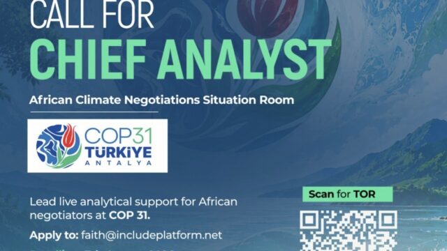 FULLY FUNDED TO COP31, TÜRKIYE: Apply for the Chief Analyst Position at the African Climate Negotiations Situation Room