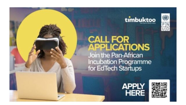 FULLY FUNDED: Apply for the UNDP Timbuktoo Pan-African Incubation Programme for EdTech Startups