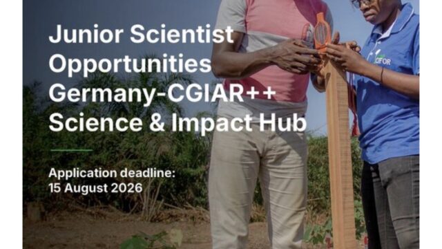 FUNDED: Apply for the Germany–CGIAR++ Science and Impact Hub Junior Scientists Programme 2026