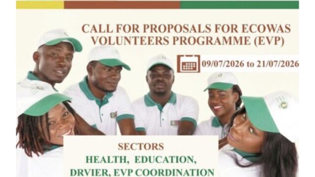 PAID VOLUNTEERSHIP: Apply for the ECOWAS Volunteers Programme (EVP) 2026