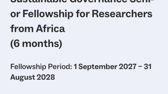 FULLY FUNDED: Apply for the FRIAS Sustainable Governance Fellowship Africa 2027/28