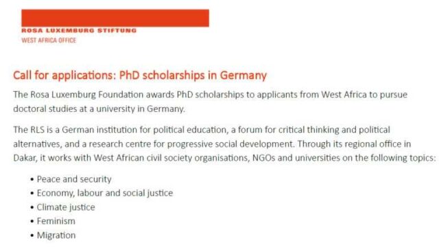 Apply for the Rosa Luxemburg Foundation PhD Scholarships in Germany 2026