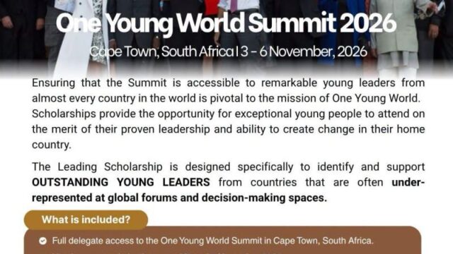 FULLY FUNDED TO CAPE TOWN, SOUTH AFRICA: One Young World Leading Scholarship 2026