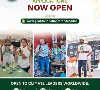 FULLY FUNDED : Apply for the GEAF Ambassador Programme 2027 Global Environmental Leadership Programme for Climate Changemakers