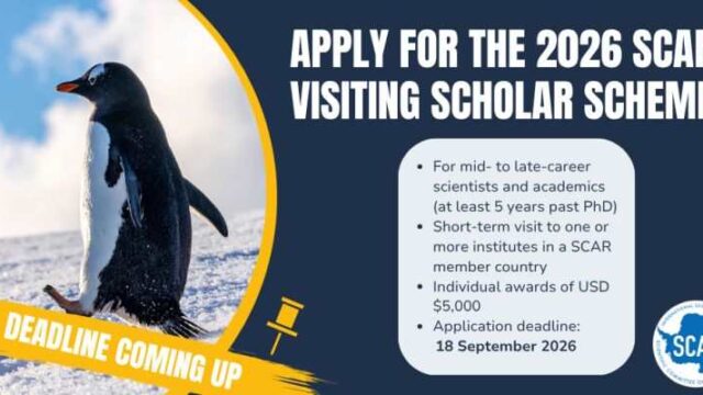 Fully Sponsored : Apply for the SCAR Visiting Scholar Scheme 2026