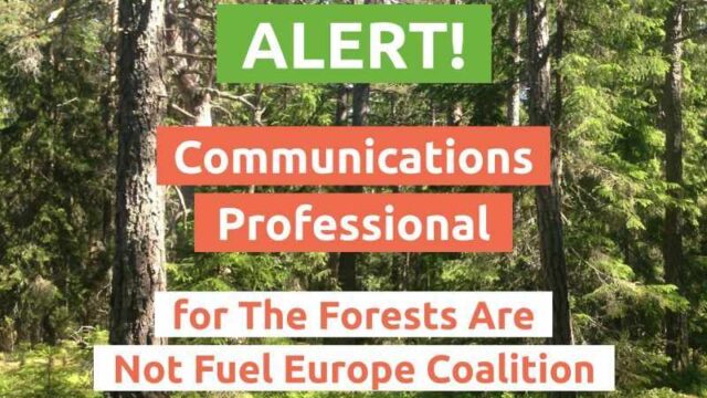 JOB OPPORTUNITY : Forests Are Not Fuel Europe (FANFE) is hiring a Communications Professional – Apply now 