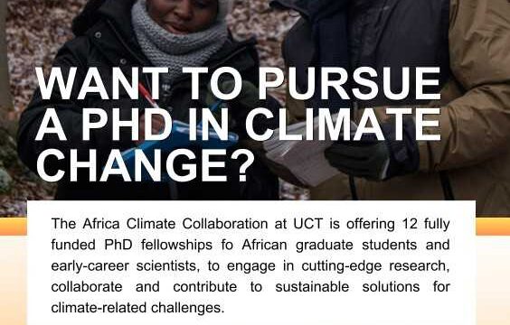 FULLY FUNDED : Apply for the PhD Fellowships in Climate and Development – Africa Climate Collaborative