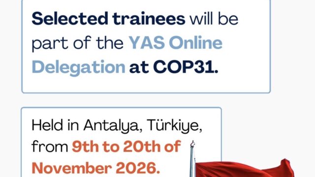 COP31 VIRTUAL BADGES: Apply for the YAS Climate Diplomacy Training Programme and join the COP31 Online Delegation 2026